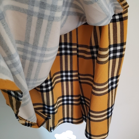 NoBo No Boundaries Plaid Tank Romper Mustard Yellow Black White Juniors XXL - Picture 7 of 13